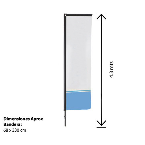 MASTIL BANDERA RECTO - 4.3 M / ESTRUCTURA